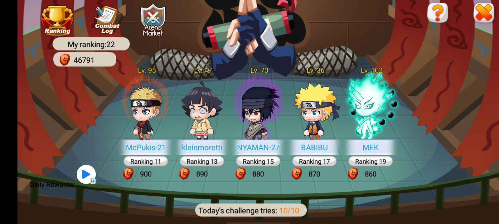 Arena Cross Server Ninja Heroes