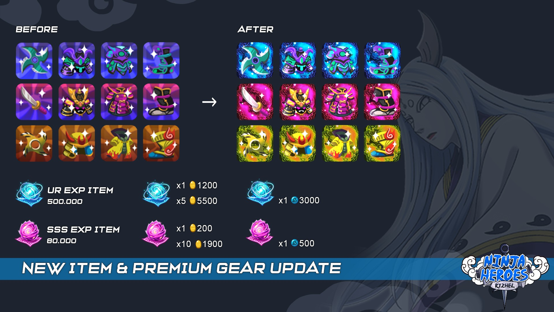 Item EXP Baru dan Pembaruan Visual untuk Premium Gear