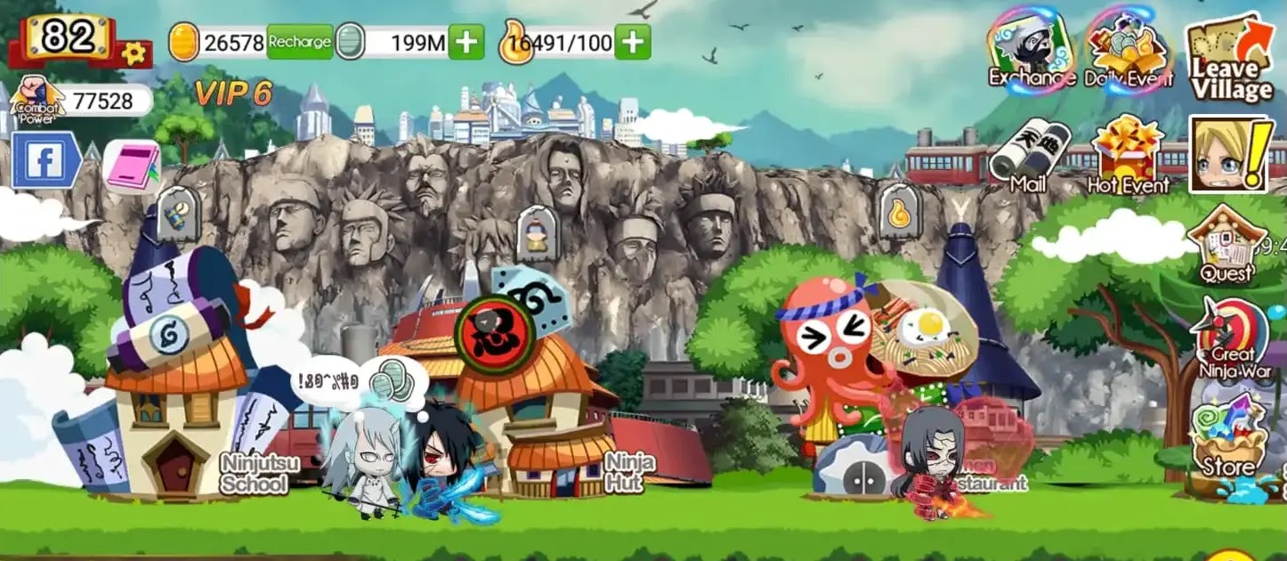 Background Ninja bertema Konoha Damai