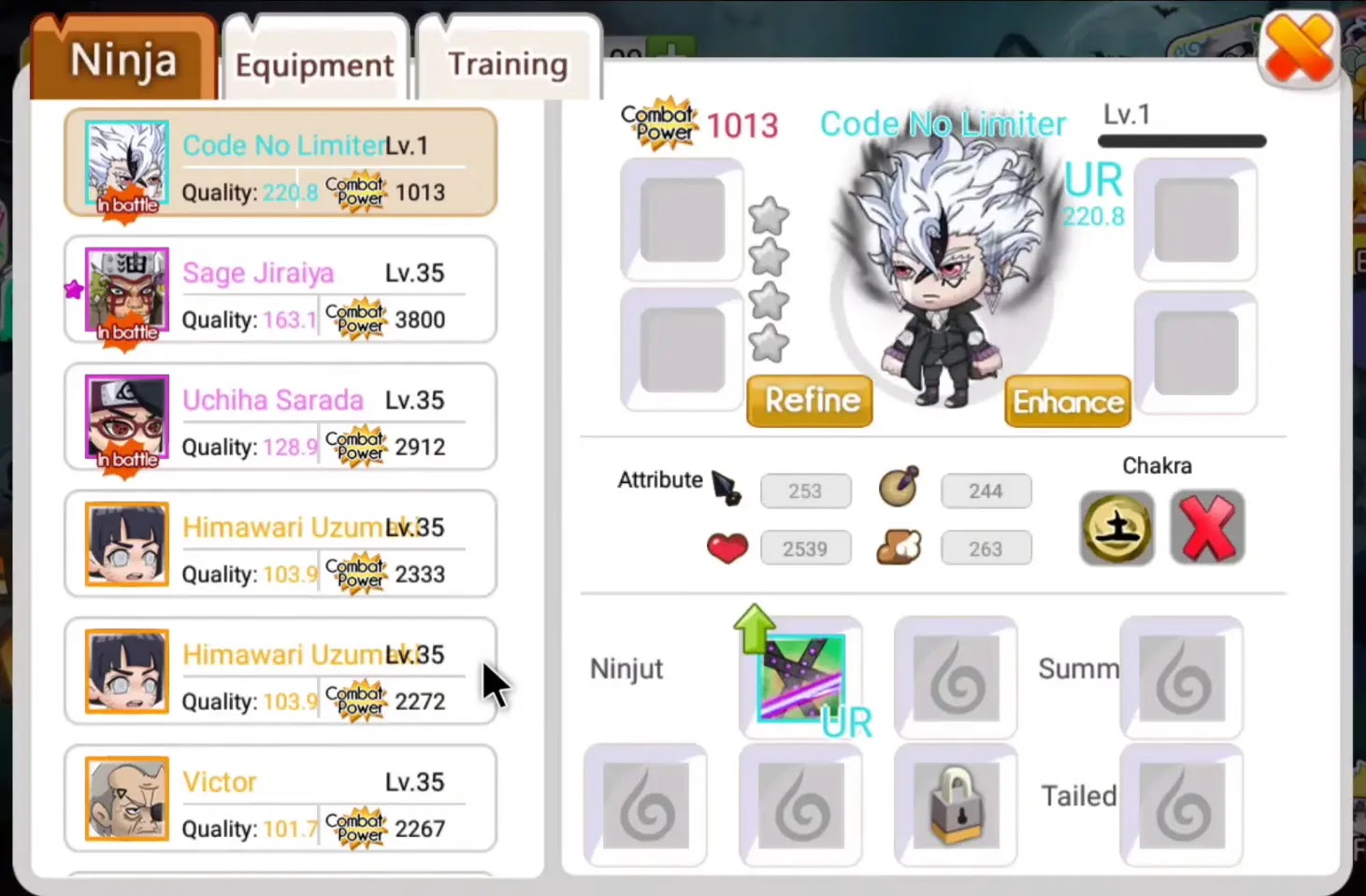 Profil dan Jutsu Code No Limiter di Ninja Heroes New Era