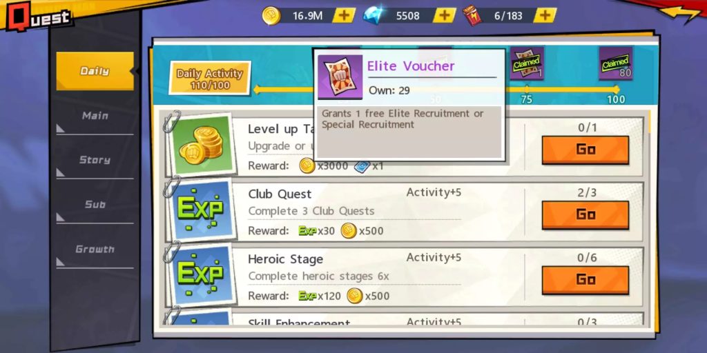 Daily Quest One Punch Man