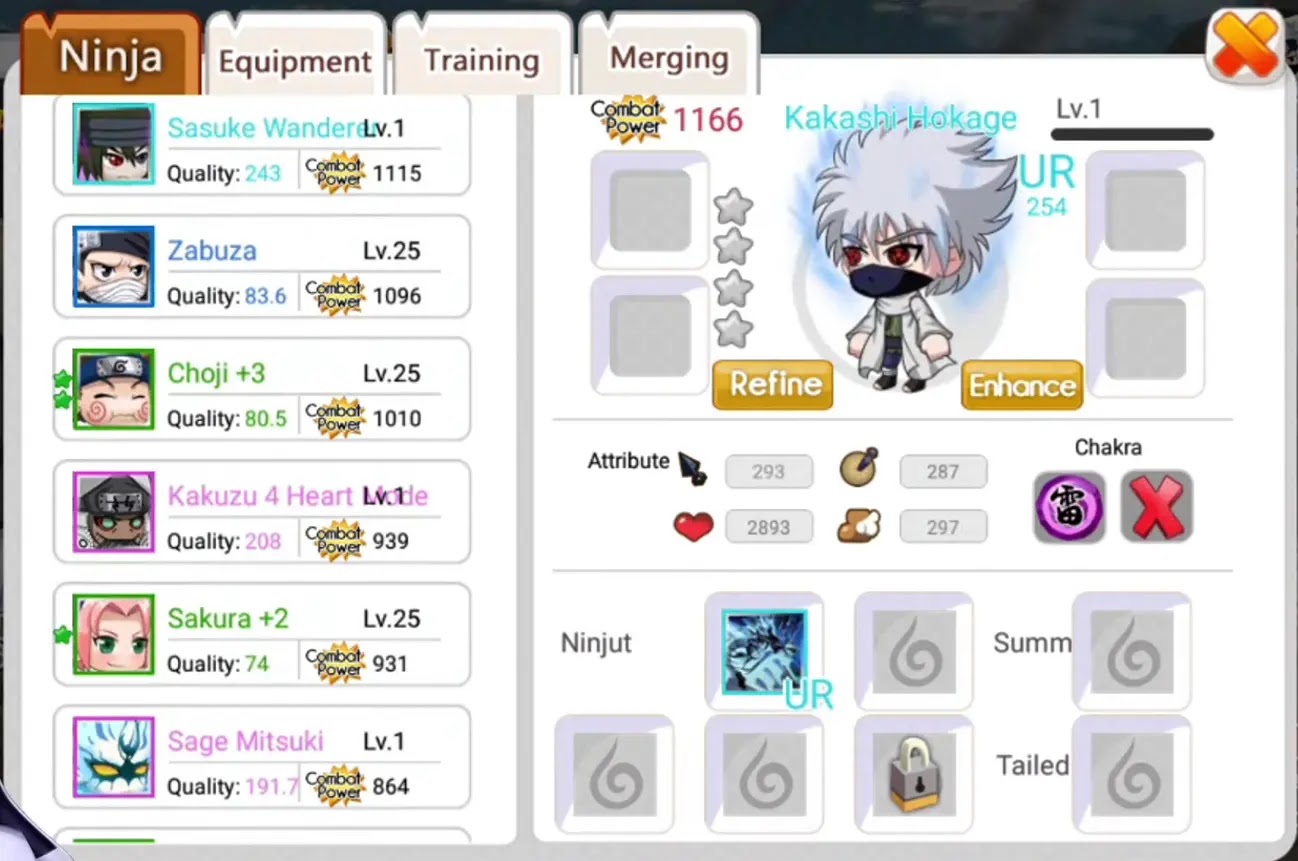 Profil dan Jutsu Kakashi Hokage di Ninja Heroes New Era