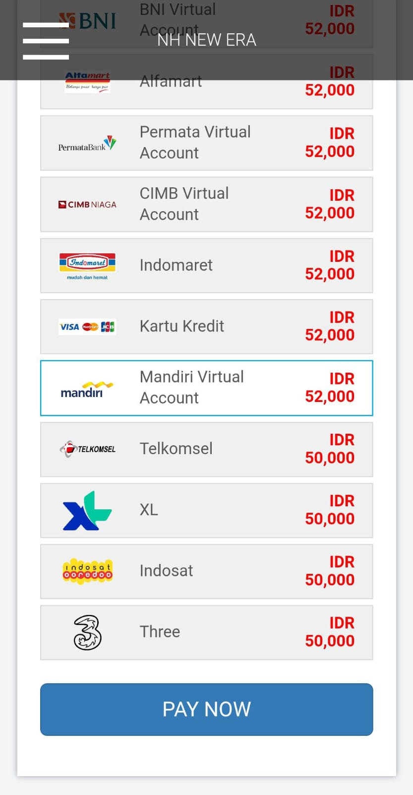 Metode Pembyaran untuk Top Up Ninja Heroes