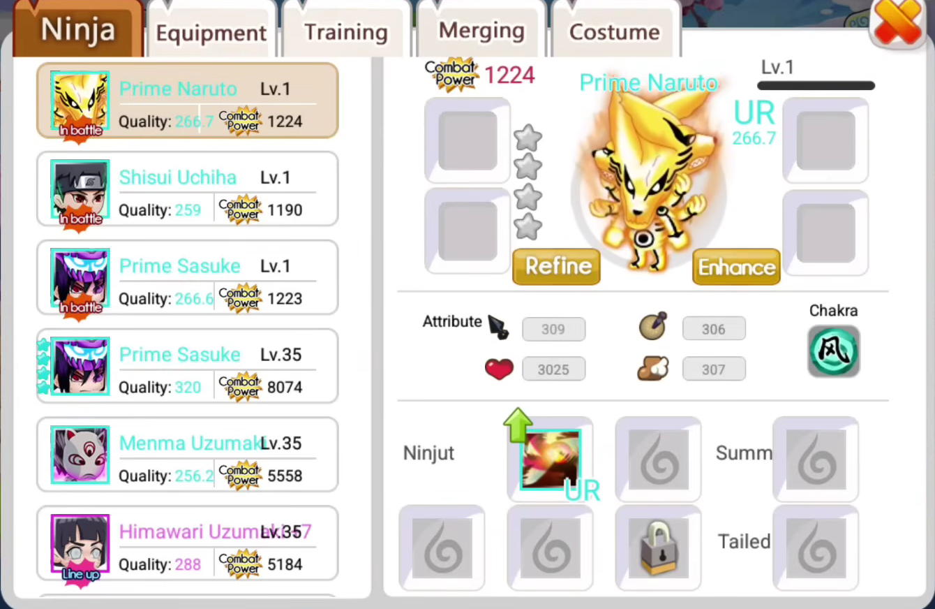 Profil dan Jutsu Prime Naruto di Ninja Heroes New Era