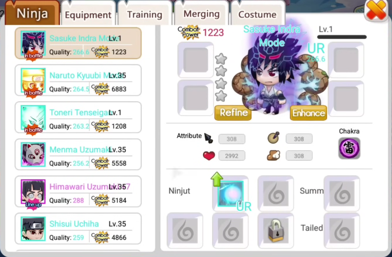 Profil dan Jutsu Sasuke Indra Mode | Ninja Heroes New Era