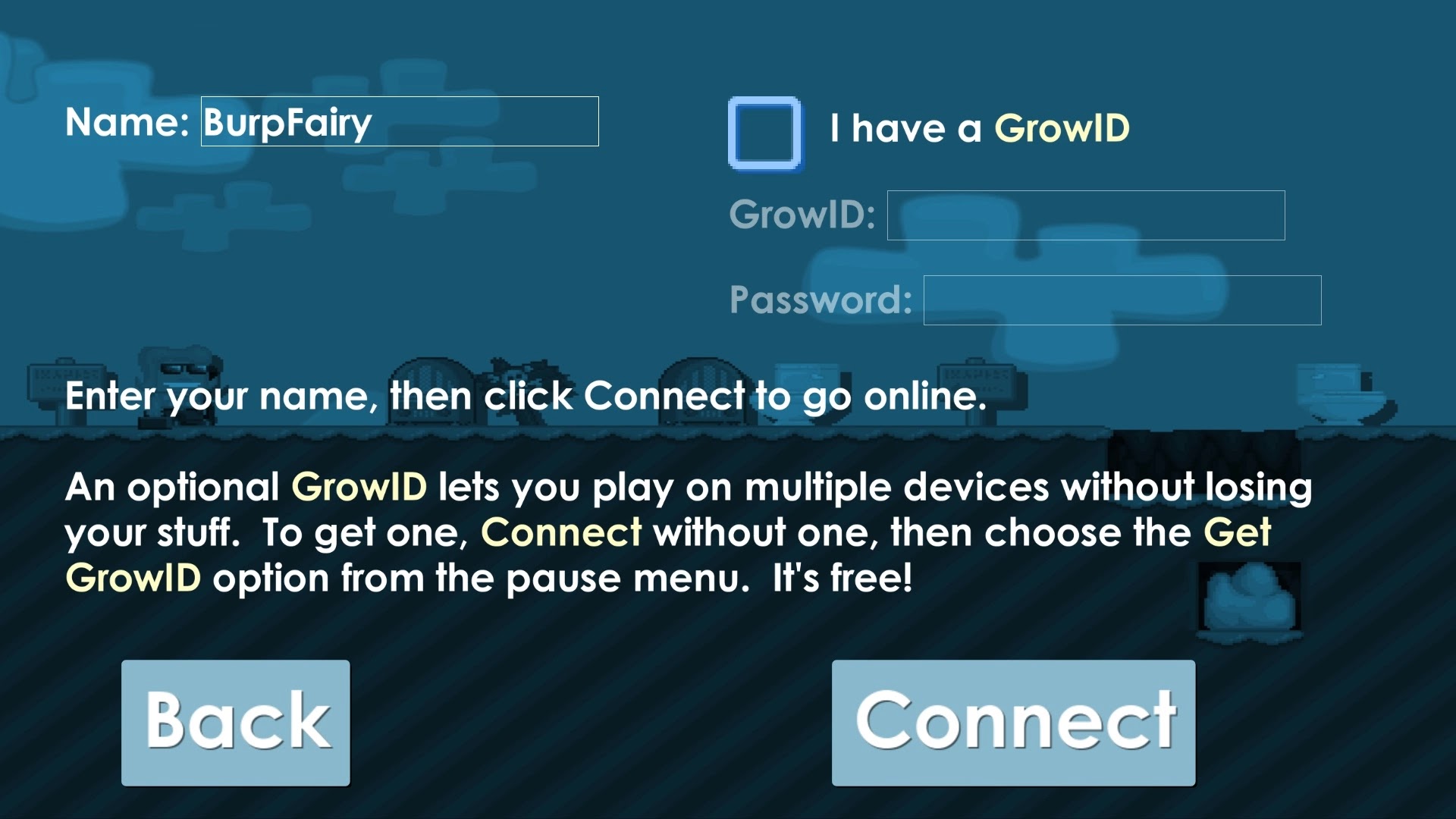 Masukan nama dan tekan connect