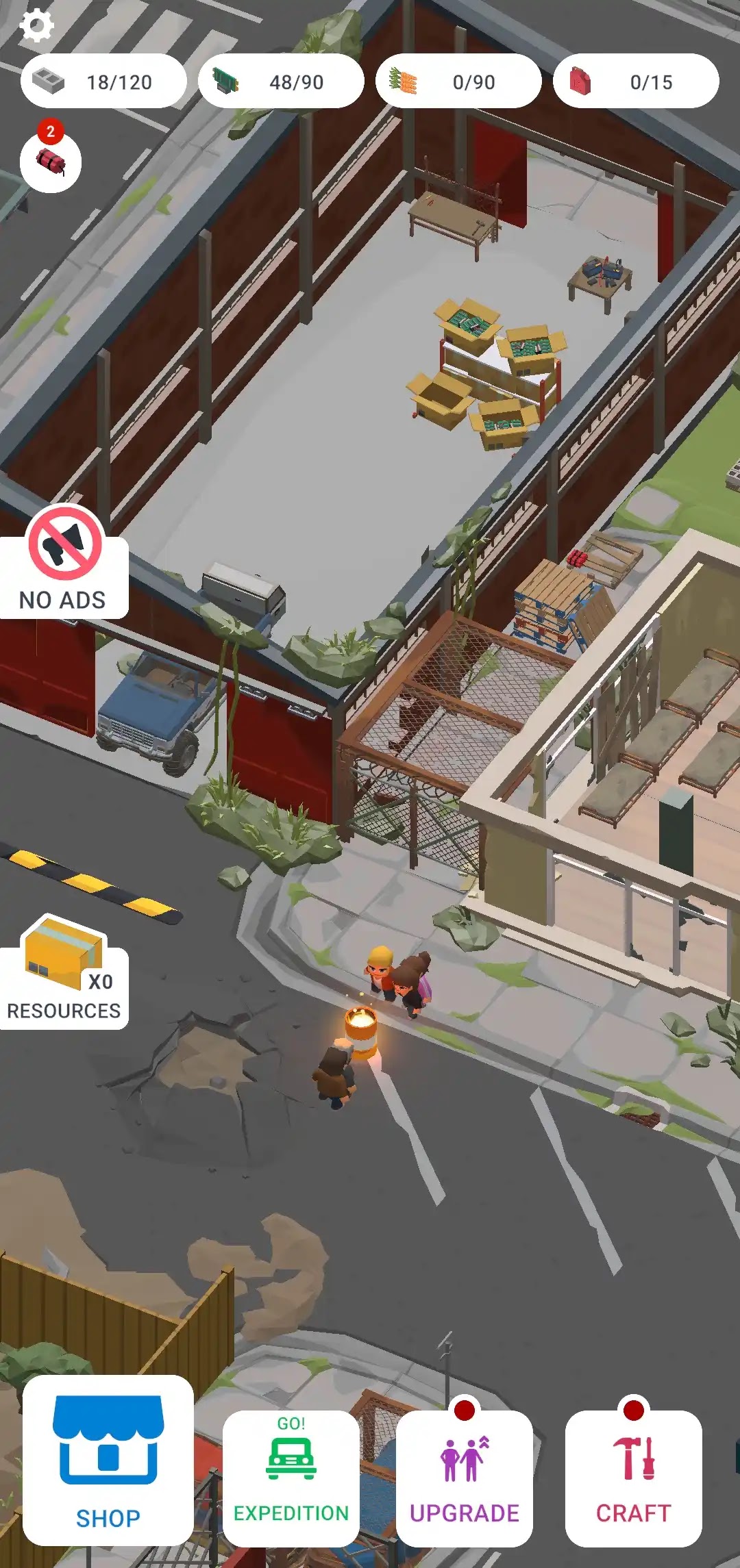 Tampilan Awal di Survival City Builder