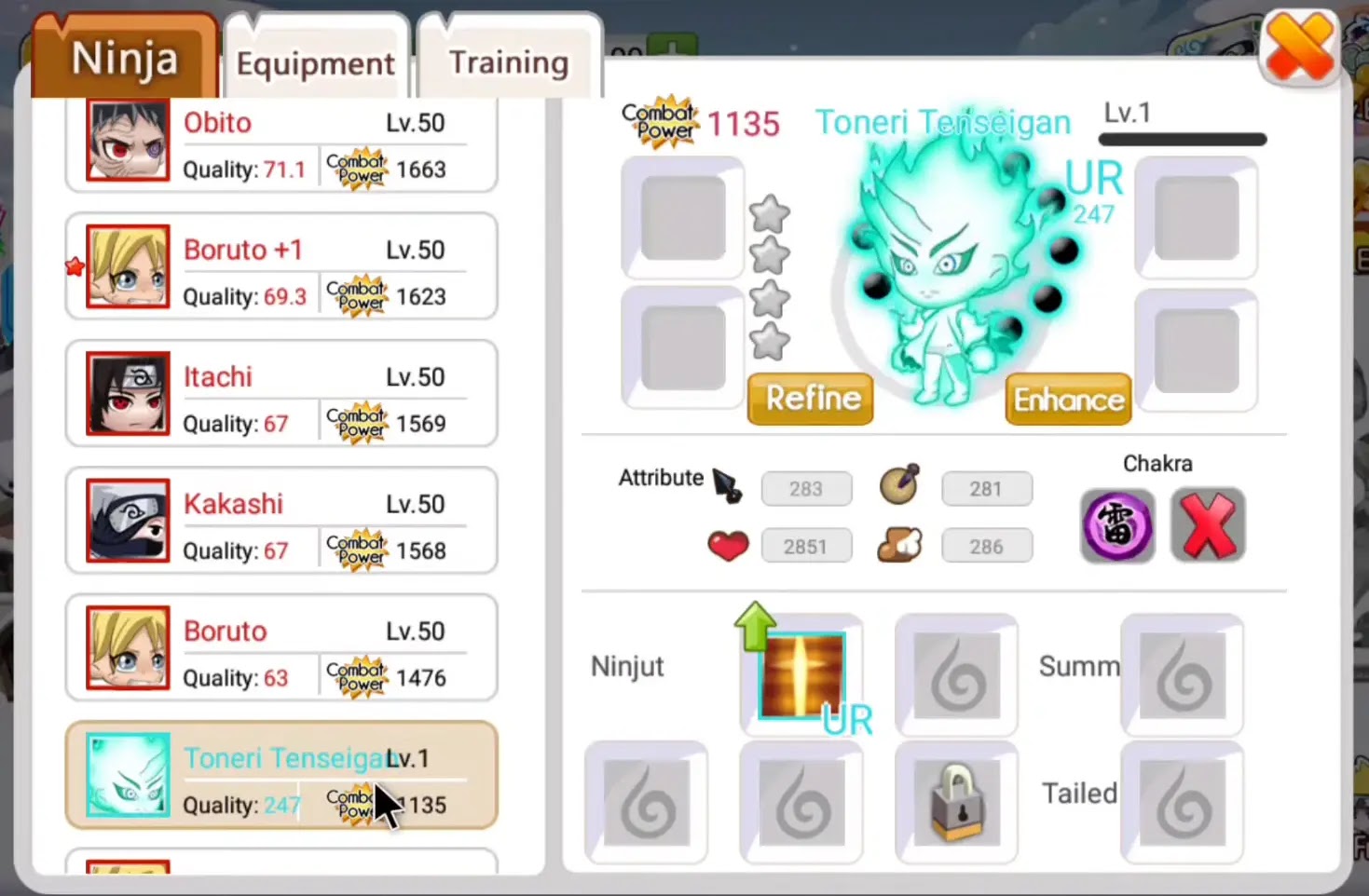 Profil dan Jutsu Toneri Tenseigan | Ninja Heroes New Era