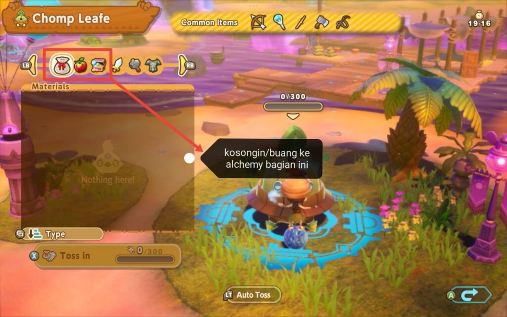 Kosongkan bagian Inventory Fantasy Life