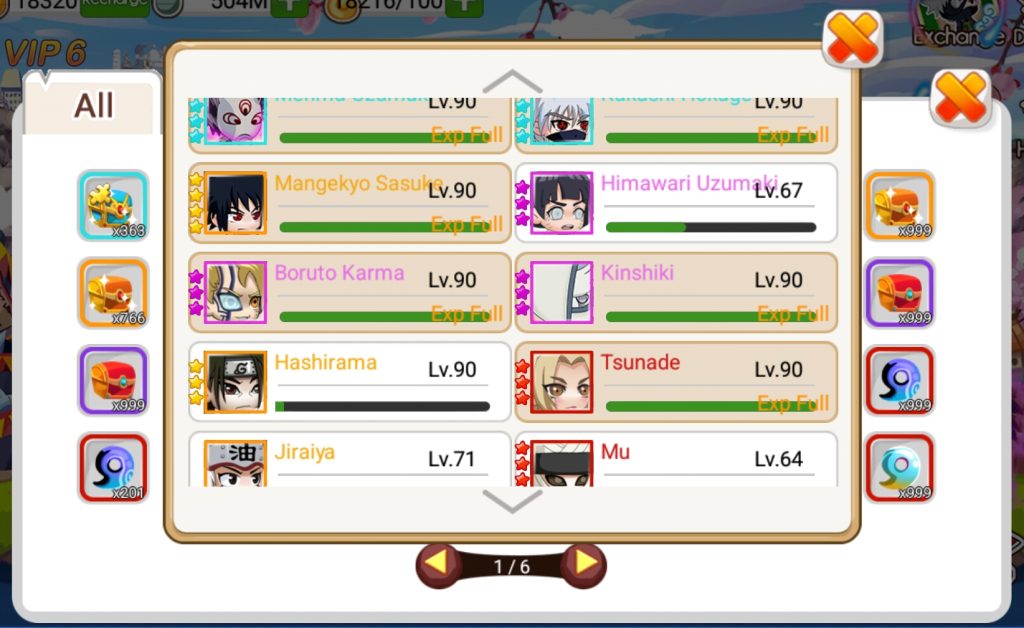 upgrade ninja dengan memakai 1 scroll exp