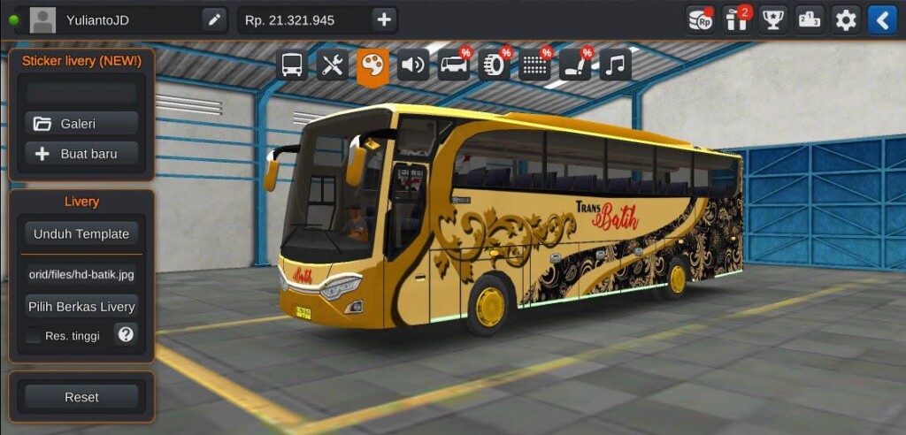 opsi membuat livery baru di update bussid 4.6